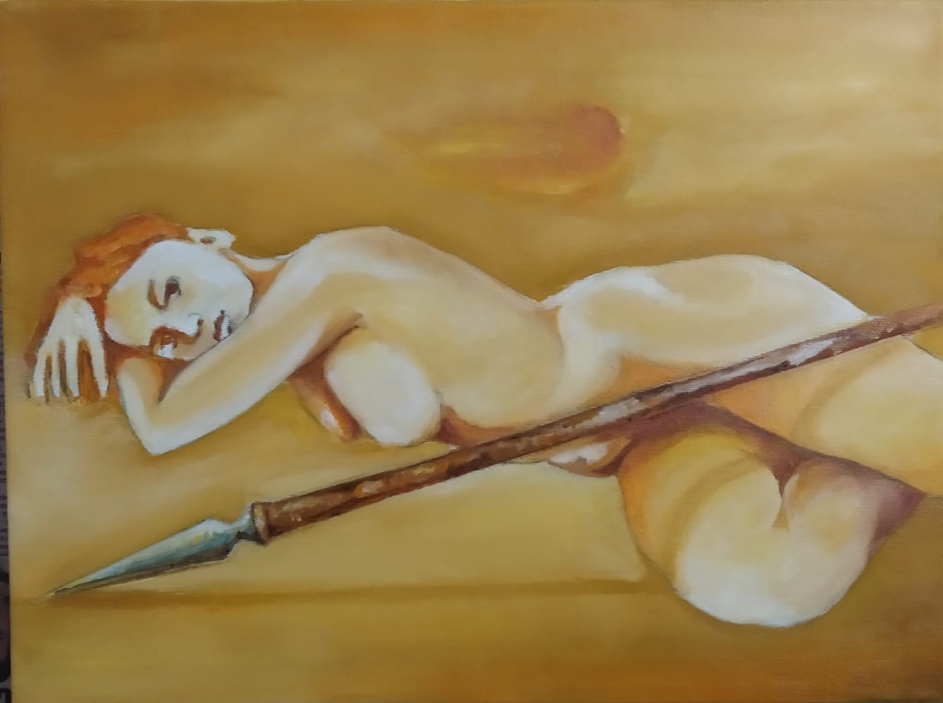 The spear of Mars - 30/40 cm ,oil painting