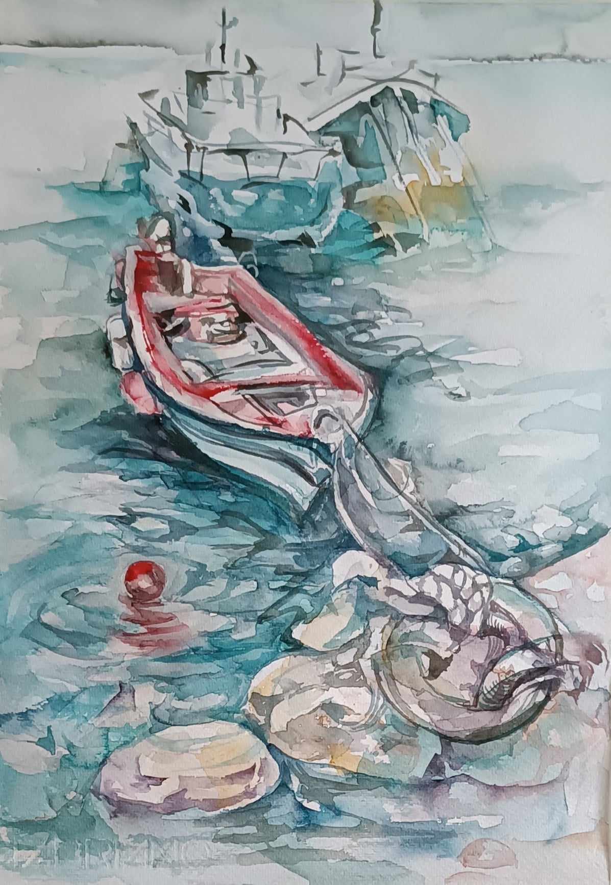 Marine Station - 40/30 , aquarelle,painting