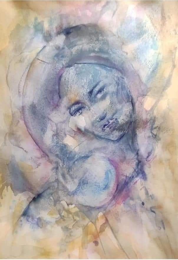 Redemption - 70/50 , aquarelle , frame with passe-partout